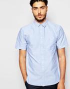 Weekday Shirt Mad Times Short Sleeve Oxford - Blue