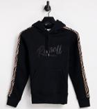 Russell Athletic Animal Print Pull Over Hoodie In Black