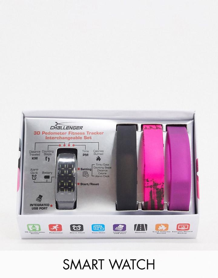 Challenger Smart Watch With Multiple Straps-black