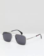 Tommy Hilfiger Aviator Sunglasses In Silver - Silver