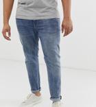 Asos Design Plus Skinny Jeans In Vintage Mid Wash - Blue