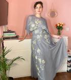 Asos Design Curve Floral Embroidered Maxi Dress-grey