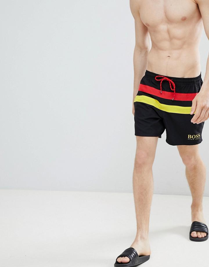 Boss Footballfish Germany Swim Shorts - Black