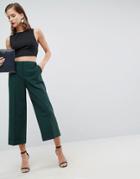 Asos Mix & Match Culotte With Clean Turn Up - Green