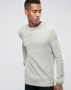 New Look Tuck Stitch Sweater In Silver - Gray