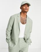 Asos Design Oversized Suit Jacket In Sage Green