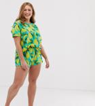 Asos Design Curve Mix & Match Pyjama Banana Short - Multi