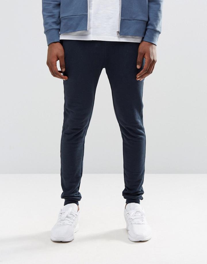 Asos Super Skinny Joggers In Navy - Total Eclipse