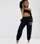 Asos Design Petite Jogger With Graphics And Reflective Print - Black