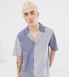 Reclaimed Vintage Inspired Spliced Stripe Shirt In Black