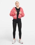 Nike Faux Fur Jacket In Archaeo Pink