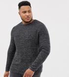 Only & Sons Knitted Sweater With Structure Detail-black
