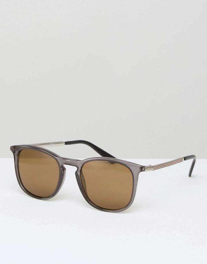Gucci Round Sunglasses In Gray - Gray