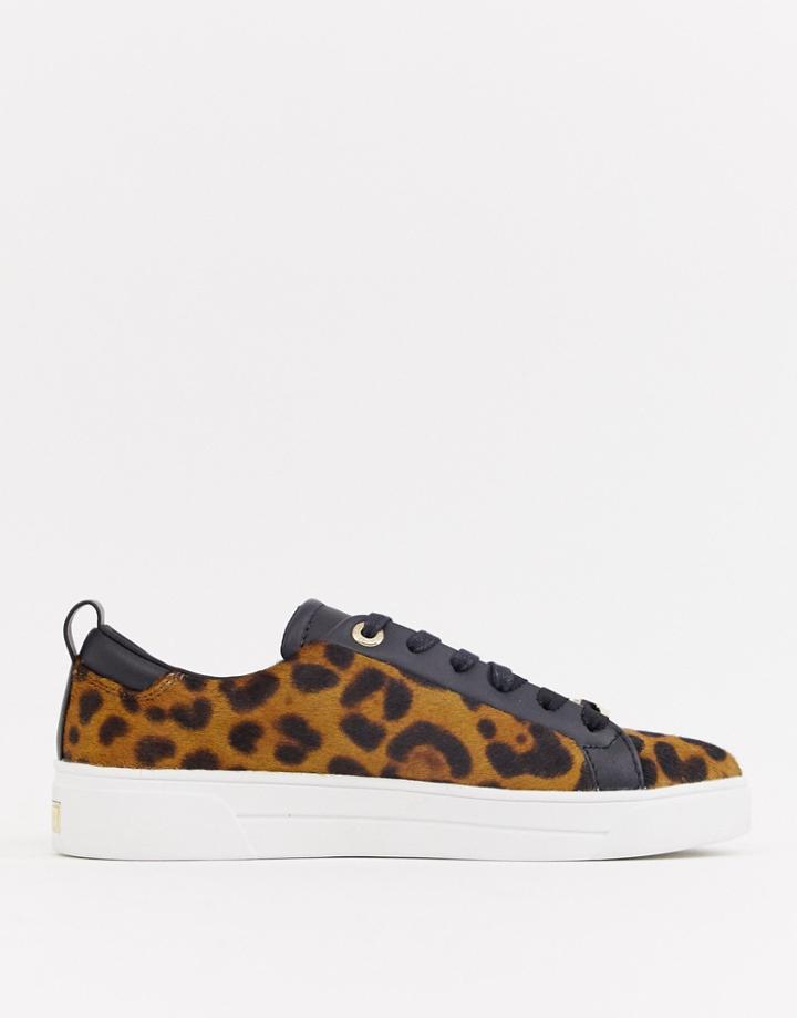 Ted Baker Leopard Pony Sneakers - Multi