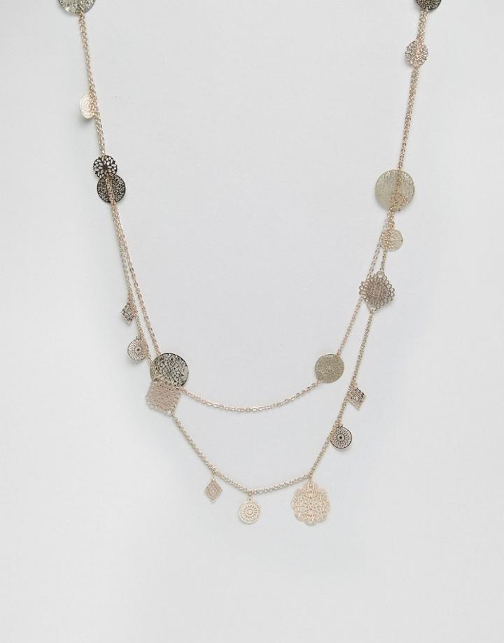 Oasis Double Filigree Rope Necklace - Gold