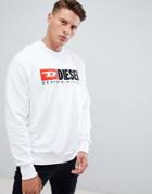 Diesel S-crew-division Industry Logo Sweatshirt White - White