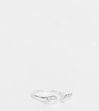 Asos Design Sterling Silver Ring With Angel Wings