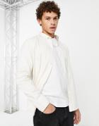 Brave Soul Long Sleeve Cotton Twill Shirt In Off White