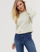 Neon Rose Sweatshirt With Fitted Waist