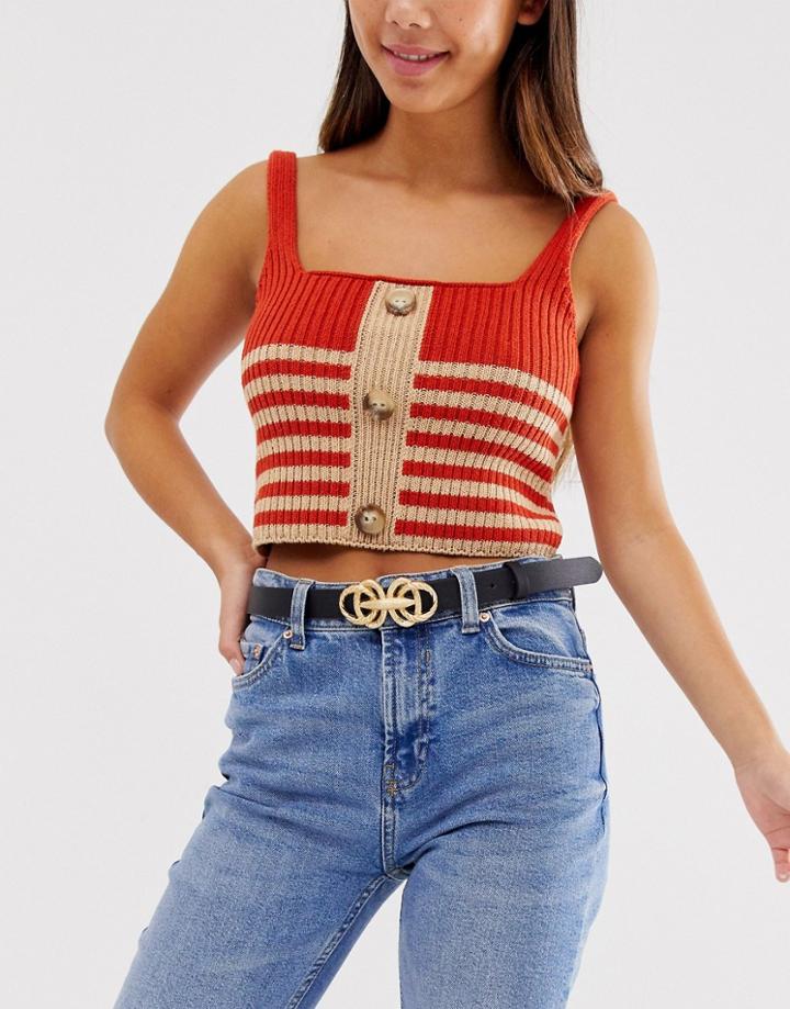 Pieces Gold Chain Detail Buckle Belt