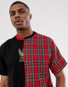 Agora Oversized T-shirt With Check Panel - Black