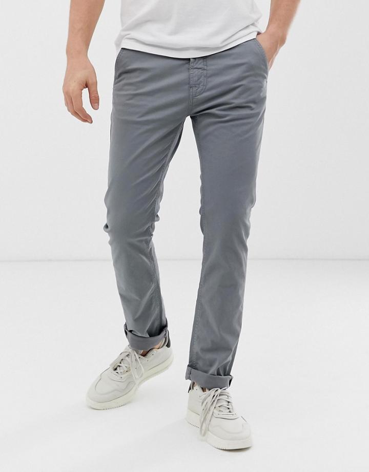 Nudie Jeans Co Slim Adam Chinos In Ash Gray - Gray