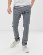 Nudie Jeans Co Slim Adam Chinos In Ash Gray - Gray