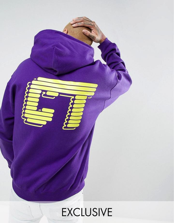 Crooked Tongues Gildan Hoodie In Purple With Back Print - Purple