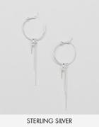 Asos Sterling Silver Hoop Stick Earrings - Silver