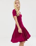 Asos Design Structured Dress With Seam Detail - Red
