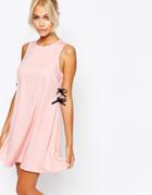 Fashion Union Shift Dress With Bow Sides - Nude