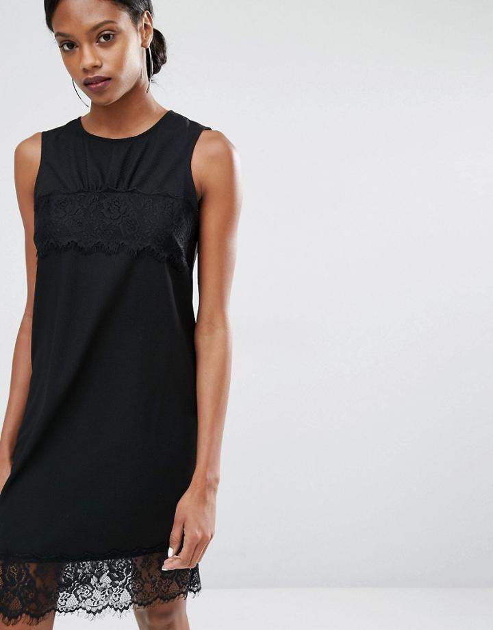 Yas Talla Sleeveless Lace Dress - Black