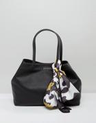 Love Moschino Tote Bag With Scarf Detail - Black
