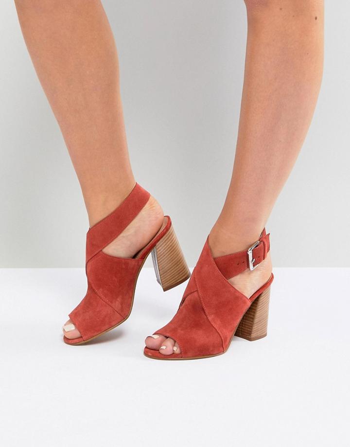 Asos Takota Suede Heeled Sandals - Orange