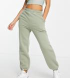 Asos Design Petite Ultimate Sweatpants In Khaki-green