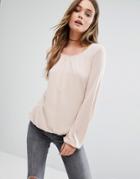 Vila Long Sleeve Jersey Tee - Pink