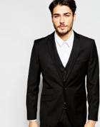 Vito Slim Suit Jacket With Stretch - Black