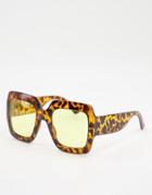 Madein 70s Collection Oversized Square Lens Sunglasses-brown