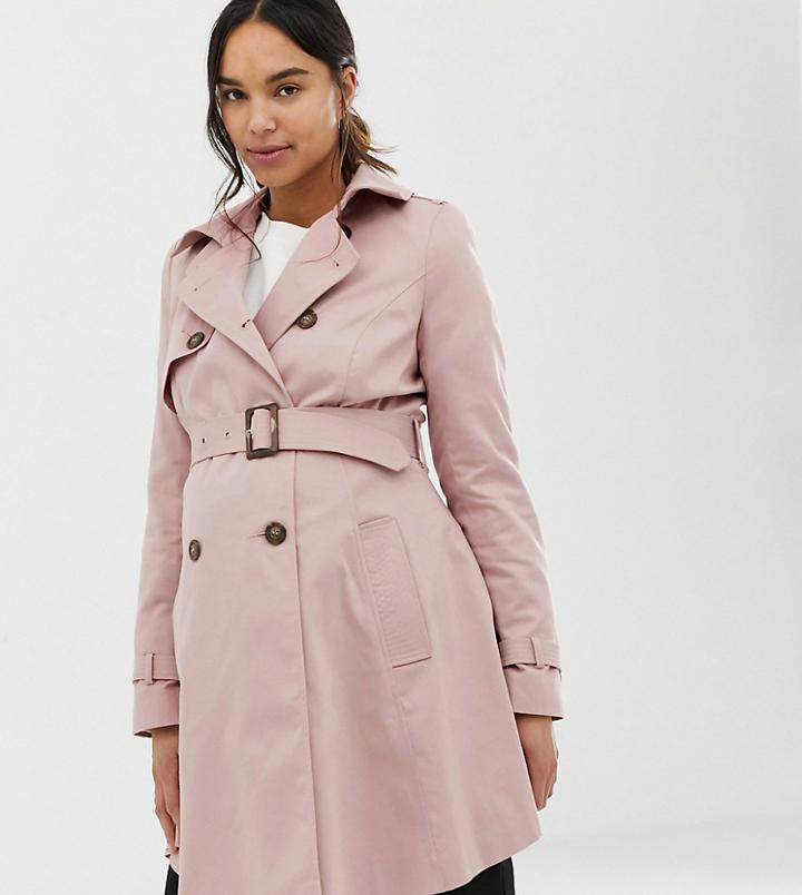 Asos Design Maternity Trench Coat-pink