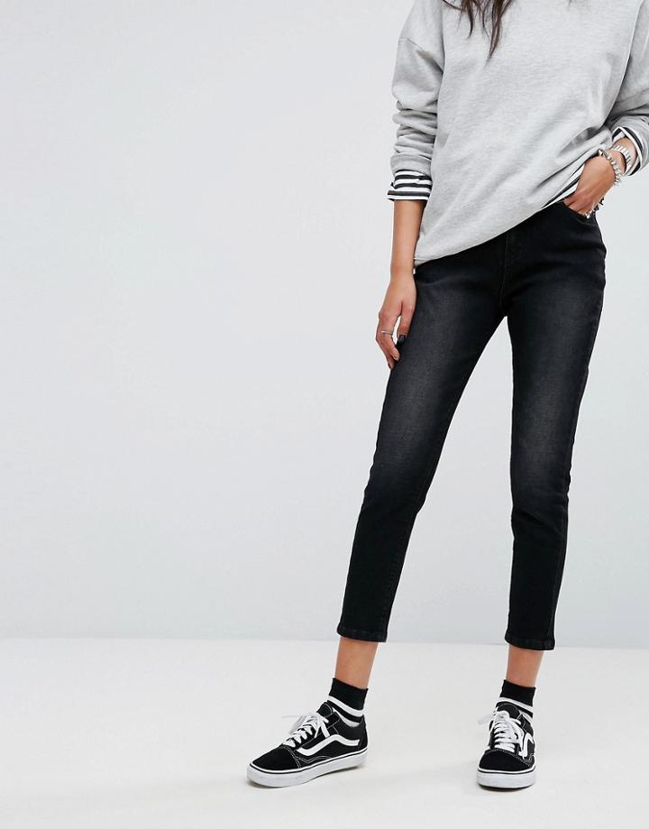 Liqour & Poker High Waisted Slim Mom Jean - Black