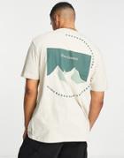 Only & Sons Oversized T-shirt With Mountain Back Print In Stone-neutral