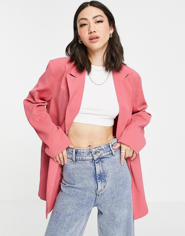 Heartbreak Longline Blazer In Dark Pink - Part Of A Set