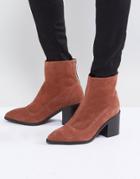 Asos Roxanna Suede Mid Ankle Boots - Tan