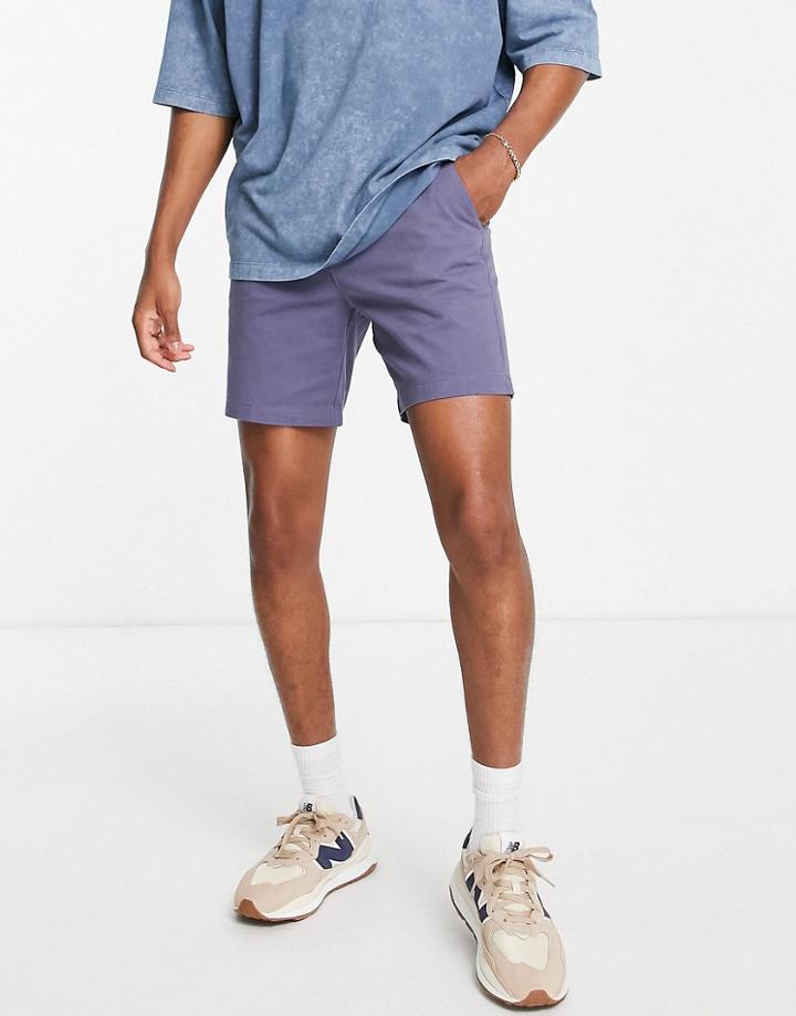 New Look Slim Fit Chino Shorts In Blue