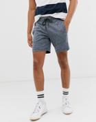 Jack & Jones Intelligence Jersey Melange Short In Blue - Blue