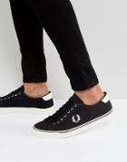 Fred Perry Underspin Canvas Sneakers In Black - Black