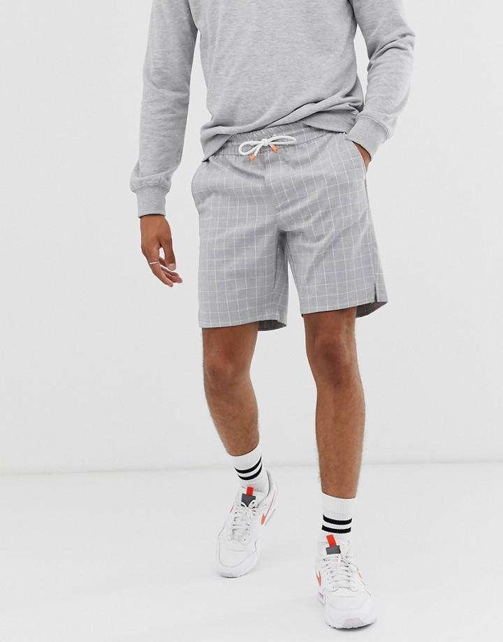 Bershka Shorts In Gray Check