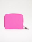 Asos Design Nylon Card Pouch In Hot Pink