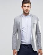 Asos Super Skinny Jersey Blazer In Gray - Gray