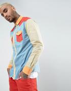 Wrangler Peter Max Color Block Western Shirt - Blue